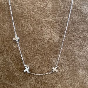 Monet Cross Necklace in Silver